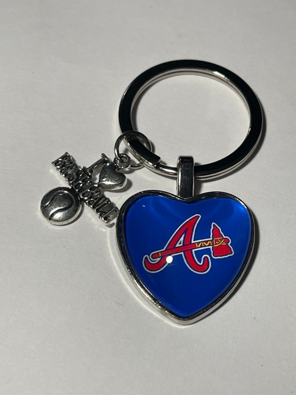 Atlanta Braves MLB I Love Baseball Keychain NEW!!